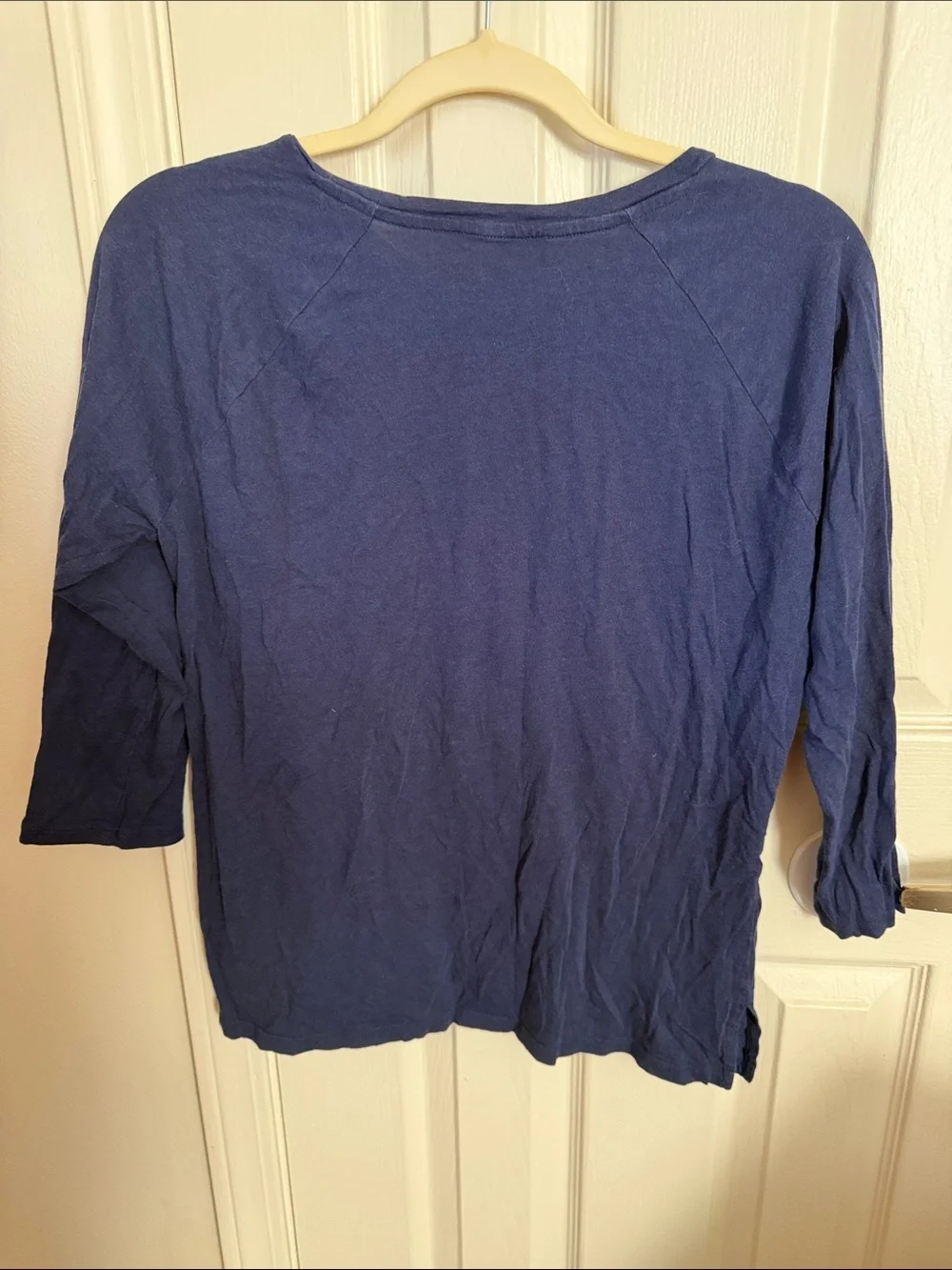 Michael Kors Navy Long-Sleeve Lace-Up Shoulder Top
